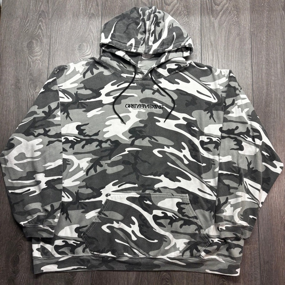 G59 Records Grey Five Nine Camo Hoodie Grey Day AK-47 Graphic Mens XL